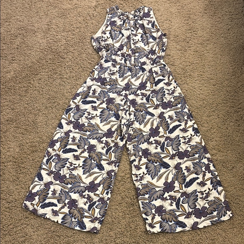 LOFT Floral Print Jumpsuit